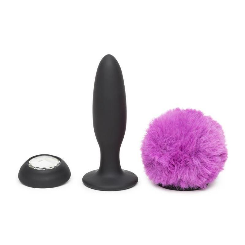 Butt Plug with Vibration and Remote Control Double Base Purple Small