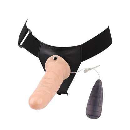 Vibrating Strap on Harness with Hollow Dildo 75