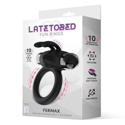 Fermax Vibrating Ring with Rabbit USB Silicone Black
