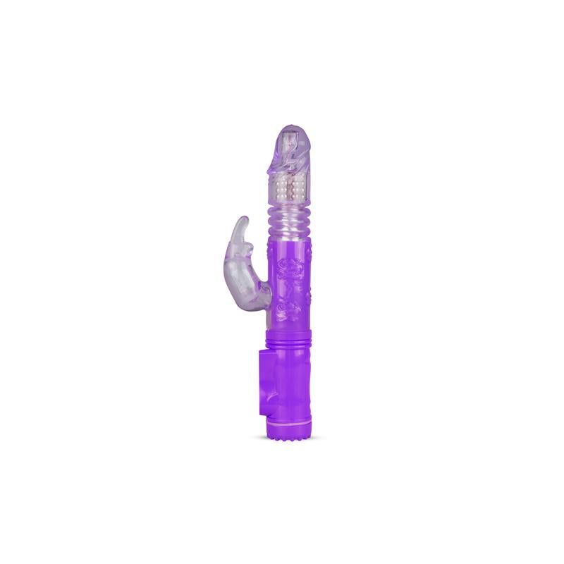 Rabbit Vibrator Thrusting and Rotating Balls Purple