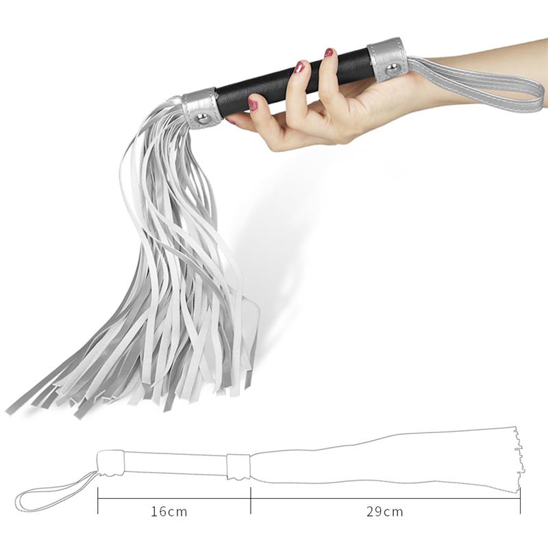 Flogger Faux Leather Silver and Black