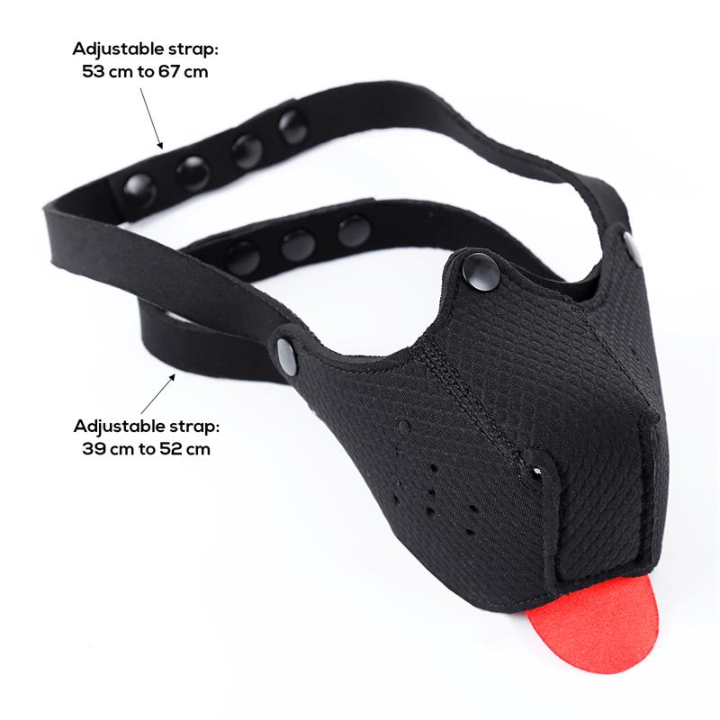 Neoprene Puppy Face Mask Adjustable and Desmontable Black
