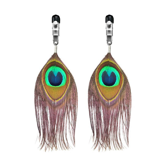 Nipple Clamps with Peacock Feather