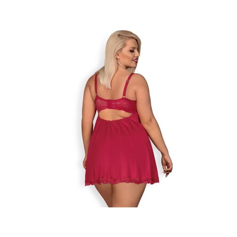 Rosalyne Babydoll and Thong Red Size S M