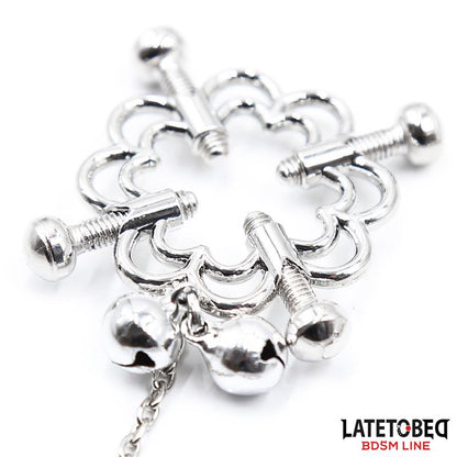 Metal Flower Nipple Clamps with Chain
