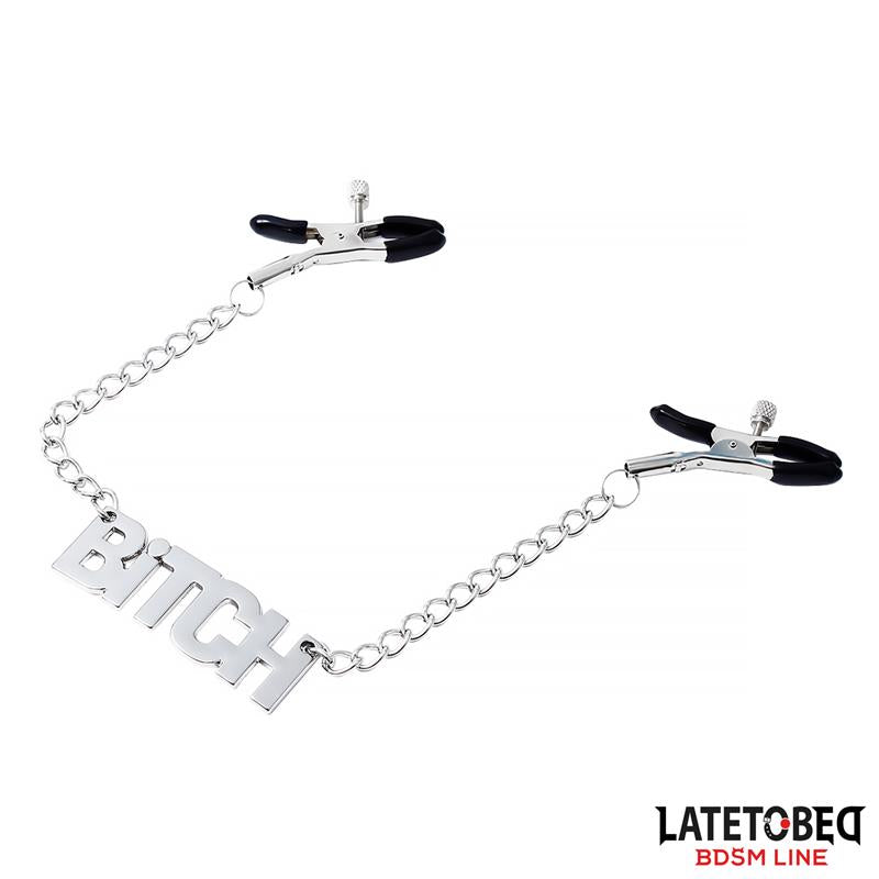 Nipple clamps with Chain Bitch