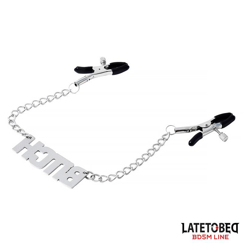 Nipple clamps with Chain Bitch