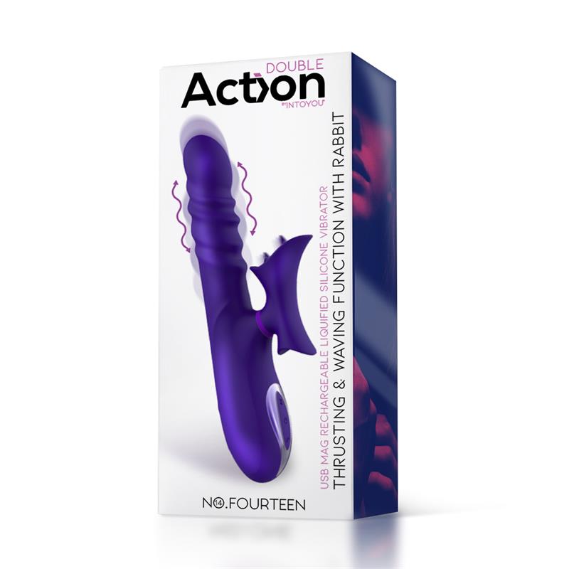No Fourteen Telescopic Undulating Vibe with High Frequency Tongue Liquid Silicone USB