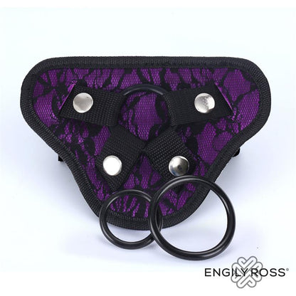 Miley Universal Adjustable Harness with 3 Silicone Rings Purple