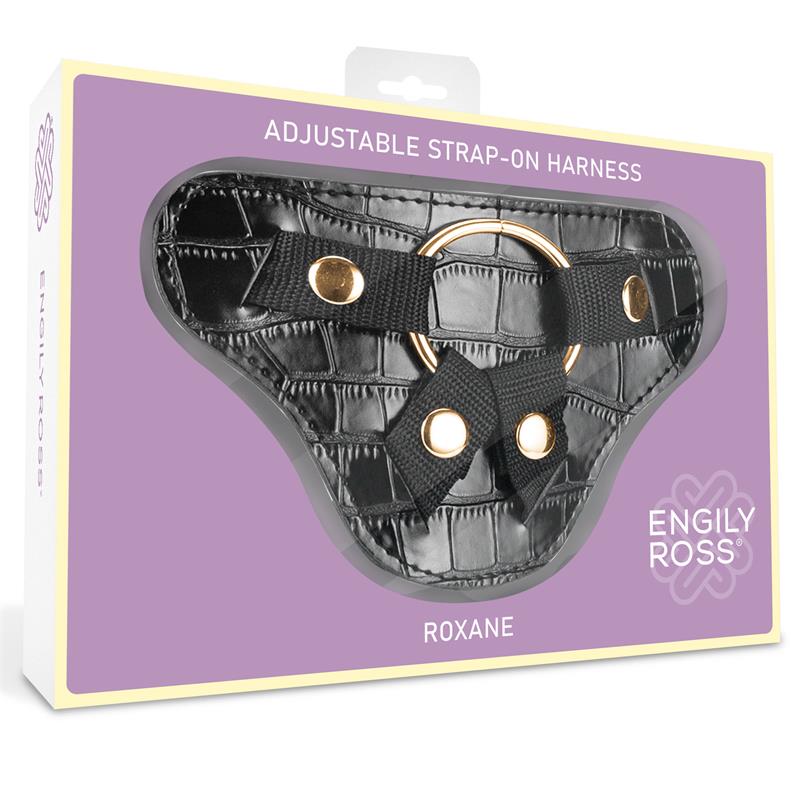 Roxane Universal Adjustable Harness with 3 Silicone Rings Black