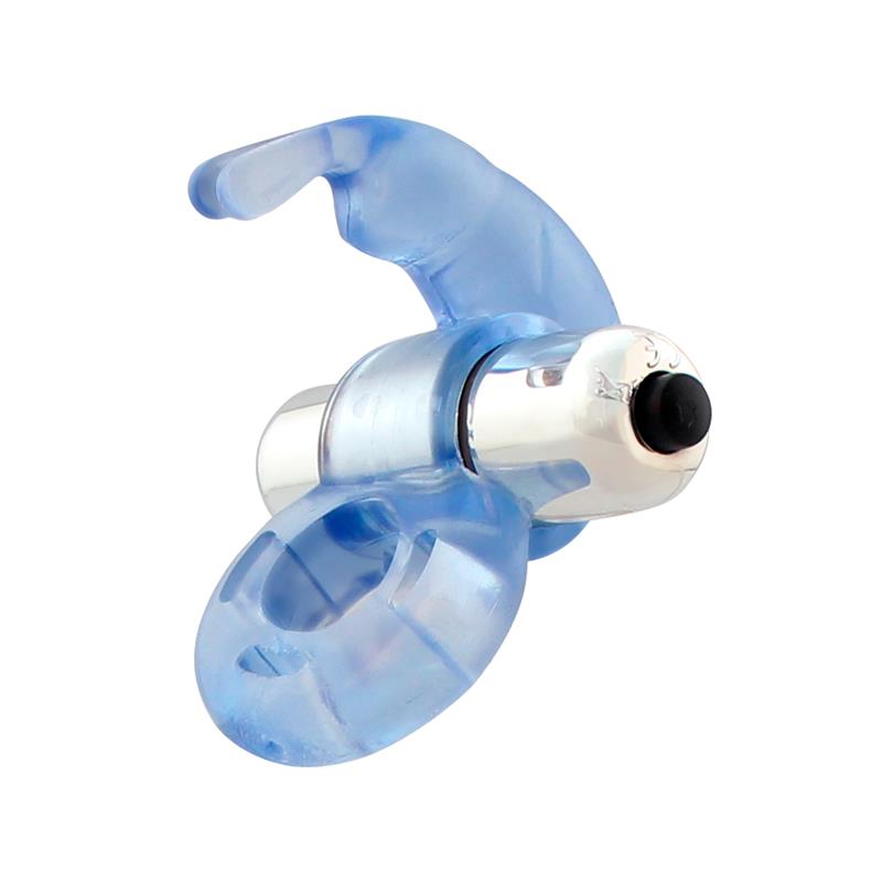 Firey Vibrating Penis Ring with Rabbit Blue