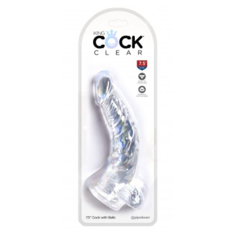 Realistic Dildo with Testicles 75 Clear