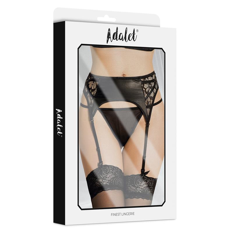 Luva Garter with Floral Lace and Thong Set