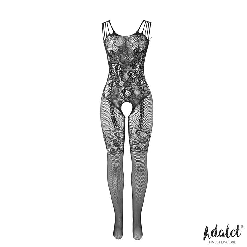 Lana Bodystocking open Crotch and Floral Pattern